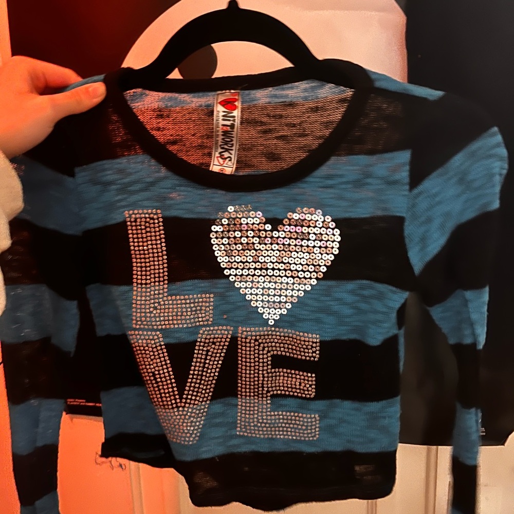 Striped y2k cropped shirt